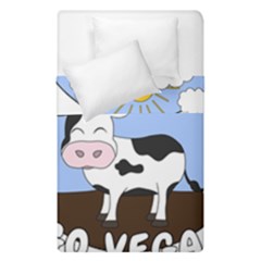 Friends Not Food - Cute Cow Duvet Cover Double Side (single Size) by Valentinaart