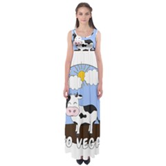 Friends Not Food - Cute Cow Empire Waist Maxi Dress by Valentinaart