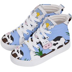 Friends Not Food - Cute Cow Kid s Hi-top Skate Sneakers