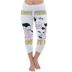 Friends Not Food - Cute Cow, Pig And Chicken Capri Winter Leggings  by Valentinaart