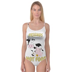 Friends Not Food - Cute Cow, Pig And Chicken Camisole Leotard  by Valentinaart