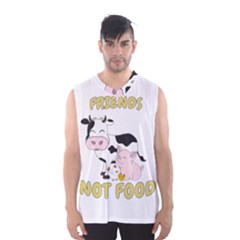 Friends Not Food - Cute Cow, Pig And Chicken Men s Basketball Tank Top by Valentinaart