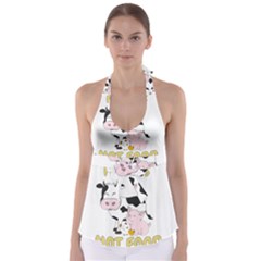 Friends Not Food - Cute Cow, Pig And Chicken Babydoll Tankini Top by Valentinaart