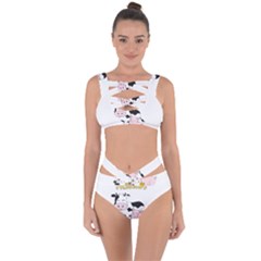 Friends Not Food - Cute Cow, Pig And Chicken Bandaged Up Bikini Set  by Valentinaart