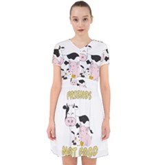 Friends Not Food - Cute Cow, Pig And Chicken Adorable In Chiffon Dress by Valentinaart