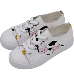 Friends Not Food - Cute Cow, Pig And Chicken Kids  Low Top Canvas Sneakers by Valentinaart