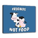 Friends Not Food - Cute Cow, Pig and Chicken Canvas 20  x 16  View1