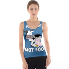 Friends Not Food - Cute Cow, Pig And Chicken Tank Top by Valentinaart