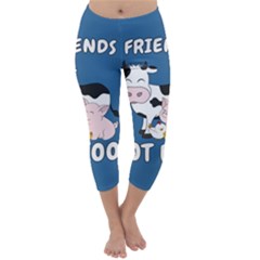 Friends Not Food - Cute Cow, Pig And Chicken Capri Winter Leggings  by Valentinaart