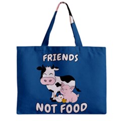 Friends Not Food - Cute Cow, Pig And Chicken Zipper Mini Tote Bag by Valentinaart