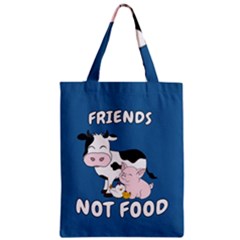 Friends Not Food - Cute Cow, Pig And Chicken Zipper Classic Tote Bag by Valentinaart