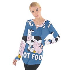 Friends Not Food - Cute Cow, Pig and Chicken Tie Up Tee