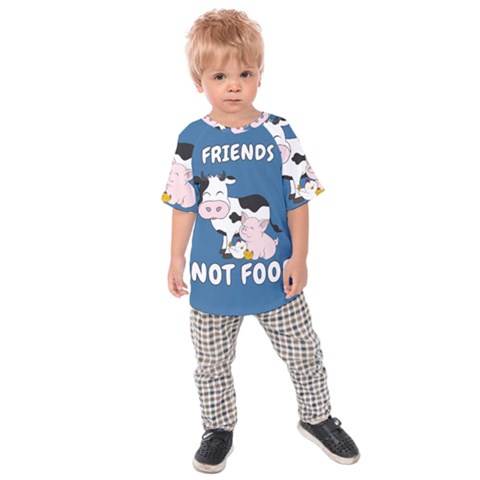 Friends Not Food - Cute Cow, Pig And Chicken Kids Raglan Tee by Valentinaart