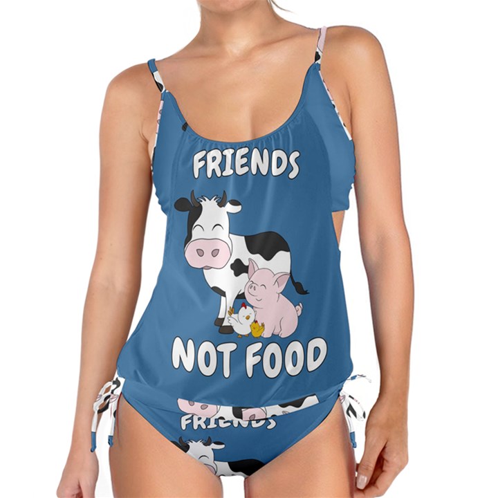 Friends Not Food - Cute Cow, Pig and Chicken Tankini Set