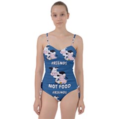 Friends Not Food - Cute Cow, Pig and Chicken Sweetheart Tankini Set