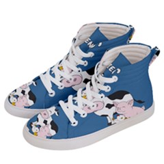 Friends Not Food - Cute Cow, Pig And Chicken Women s Hi-top Skate Sneakers