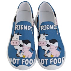 Friends Not Food - Cute Cow, Pig And Chicken Men s Lightweight Slip Ons by Valentinaart