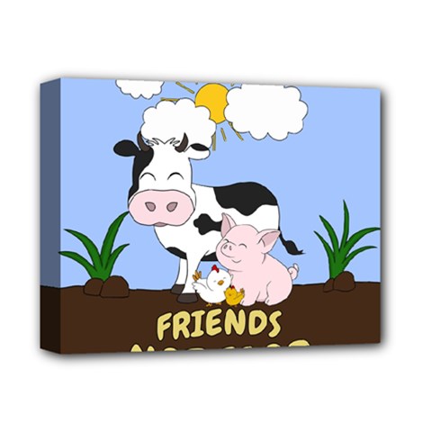 Friends Not Food - Cute Cow, Pig And Chicken Deluxe Canvas 14  X 11  by Valentinaart