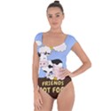 Friends Not Food - Cute Cow, Pig and Chicken Short Sleeve Leotard  View1