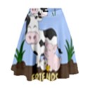 Friends Not Food - Cute Cow, Pig and Chicken High Waist Skirt View1