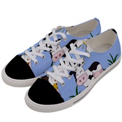 Friends Not Food - Cute Cow, Pig And Chicken Women s Low Top Canvas Sneakers by Valentinaart