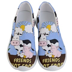 Friends Not Food - Cute Cow, Pig And Chicken Men s Lightweight Slip Ons