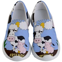 Friends Not Food - Cute Cow, Pig And Chicken Kid s Lightweight Slip Ons