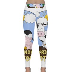 Friends Not Food - Cute Cow, Pig And Chicken Classic Yoga Leggings by Valentinaart