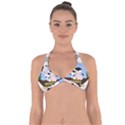 Friends Not Food - Cute Cow, Pig and Chicken Halter Neck Bikini Top View1