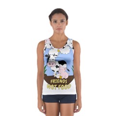 Friends Not Food - Cute Cow, Pig And Chicken Sport Tank Top  by Valentinaart