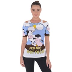 Friends Not Food - Cute Cow, Pig And Chicken Short Sleeve Top by Valentinaart