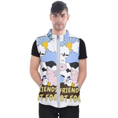 Friends Not Food - Cute Cow, Pig And Chicken Men s Puffer Vest