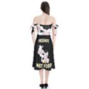 Friends Not Food - Cute Cow, Pig and Chicken Shoulder Tie Bardot Midi Dress View2