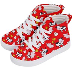 The Farm Pattern Kid s Hi-top Skate Sneakers by Valentinaart