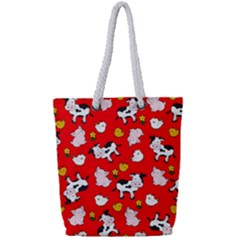 The Farm Pattern Full Print Rope Handle Tote (small) by Valentinaart