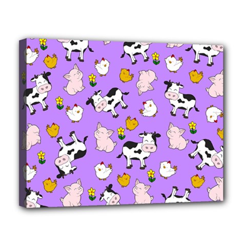 The Farm Pattern Canvas 14  X 11  by Valentinaart