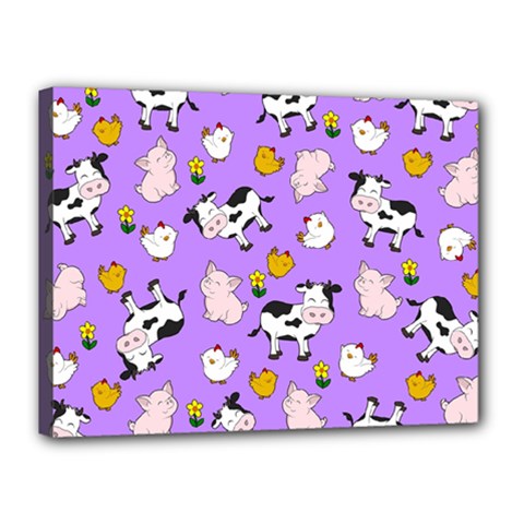 The Farm Pattern Canvas 16  X 12  by Valentinaart