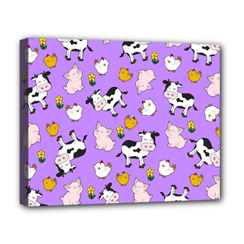 The Farm Pattern Deluxe Canvas 20  X 16   by Valentinaart