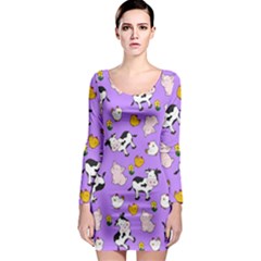 The Farm Pattern Long Sleeve Bodycon Dress by Valentinaart