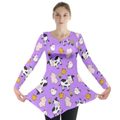 The Farm Pattern Long Sleeve Tunic  by Valentinaart