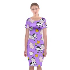 The Farm Pattern Classic Short Sleeve Midi Dress by Valentinaart