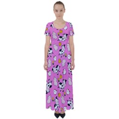 The Farm Pattern High Waist Short Sleeve Maxi Dress by Valentinaart