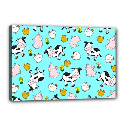 The Farm Pattern Canvas 18  X 12  by Valentinaart