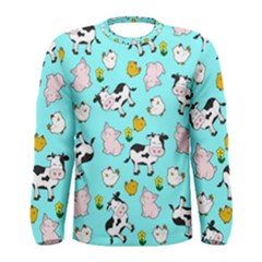 The Farm Pattern Men s Long Sleeve Tee by Valentinaart