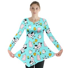 The Farm Pattern Long Sleeve Tunic  by Valentinaart