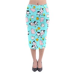 The Farm Pattern Midi Pencil Skirt by Valentinaart