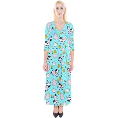 The Farm Pattern Quarter Sleeve Wrap Maxi Dress