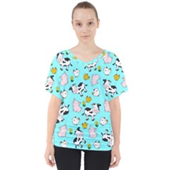 The Farm Pattern V-neck Dolman Drape Top