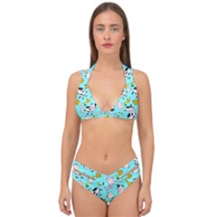 The Farm Pattern Double Strap Halter Bikini Set