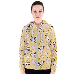 The Farm Pattern Women s Zipper Hoodie by Valentinaart